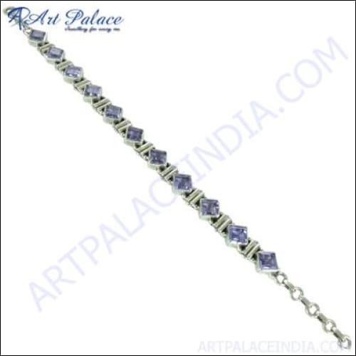 Famous Design Gemstone Silver Bracelet Fancy Gemstone Bracelet Comfortable Gemstone Bracelet