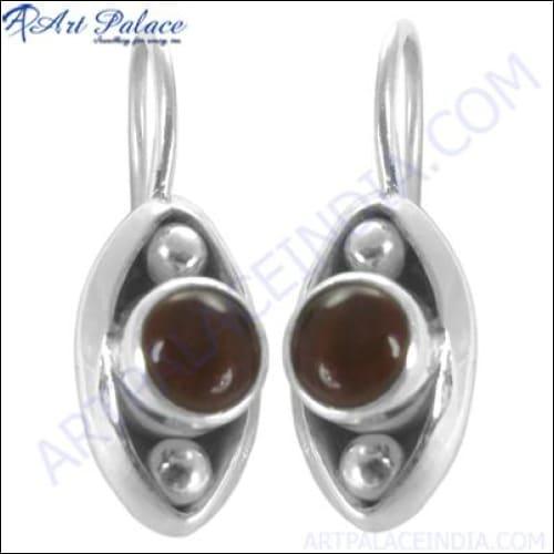 Famous Design Gemstone Silver Earrings Latest Ethnic Earrings Superb Gemstone Earrings