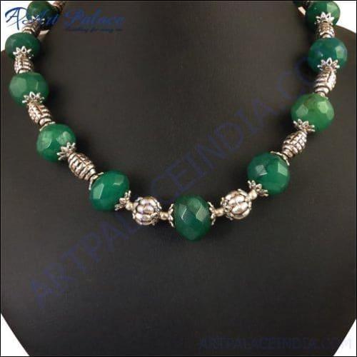 Famous Design Gemstone Silver Necklace Jewelry Beaded Necklace German Silver Necklace Wonderful Necklace