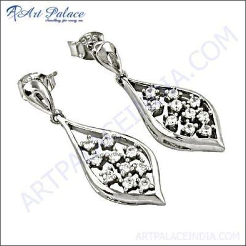 Famous Designer Cubic Zirconia Gemstone 925 Silver Earrings Excellent Cz Earrings Stunning Cz Earrings