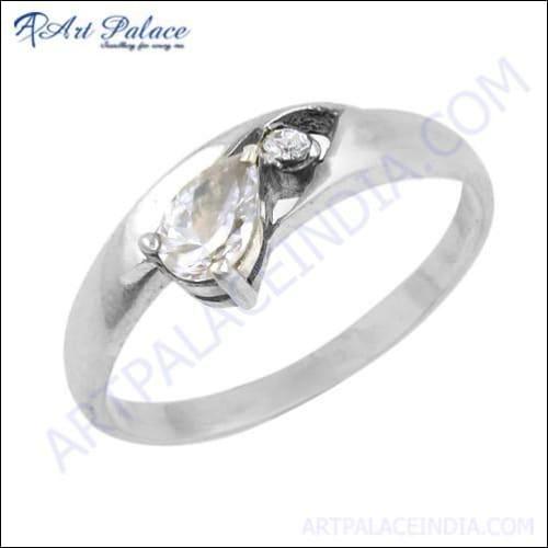 Famous Style Cubic Zirconia Gemstone Silver Ring