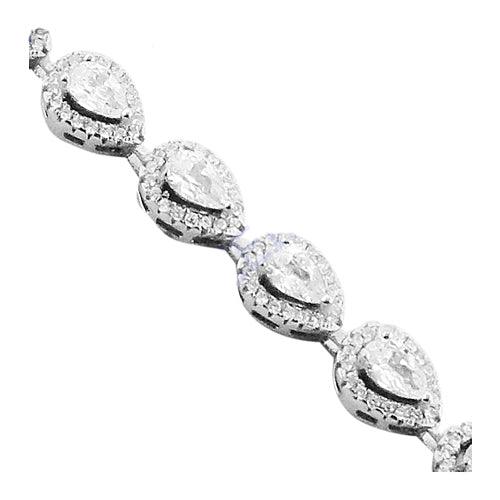 Fantastic Cubic Zirconia  Gemstone 925 Silver Bracelet Pear Shape Cz Bracelet Fashion Cz Bracelet