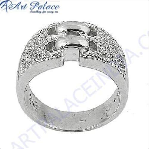 Fantastic Cubic Zirconia Gemstone Silver Ring