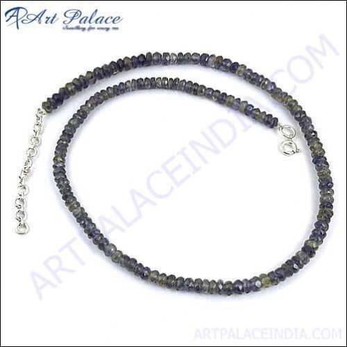 Fantastic Latest Iolite Beads Necklace Jewelry Iolite Beaded Necklace Blue Beaded Necklace Beaded Silver Necklace