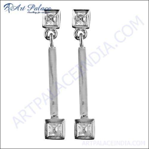 Fashion Accessories Cubic Zirconia Gemstone 925 Silver Earrings