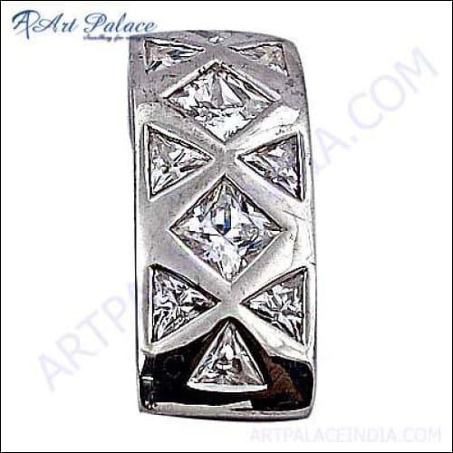 Fashion Accessories Cubic Zirconia Gemstone Silver Pendant