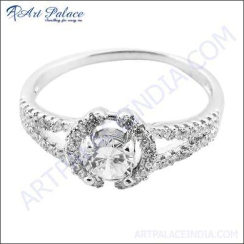 Fashion Accessories Cubic Zirconia Gemstone Silver Ring