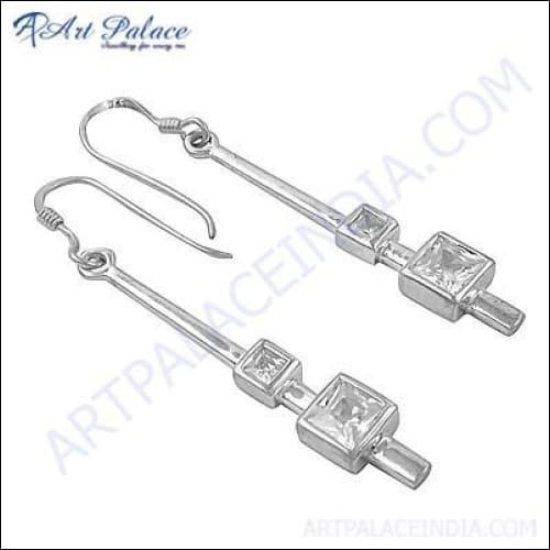 Fashion Accessories Cz Gemstone Silver Earrings