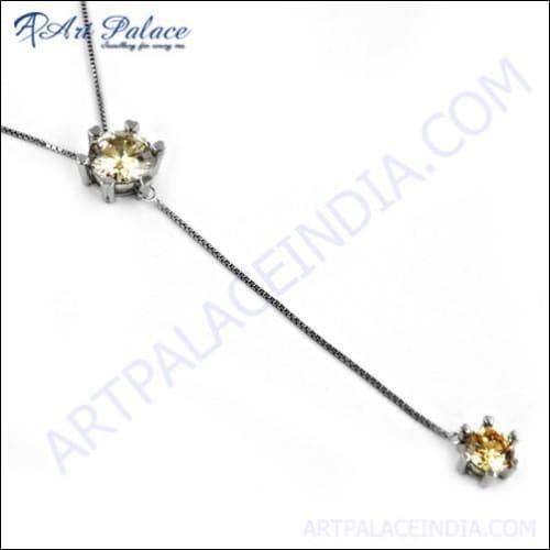 Fashion Accessories Pitch Zirconia Gemstone Silver Necklace Glittering Cz Necklace Handmade Necklace Cz Necklaces