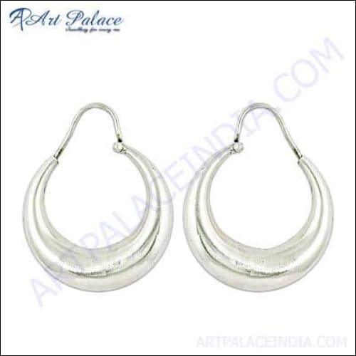 Fashion Accessories Plain 925 Silver Earrings