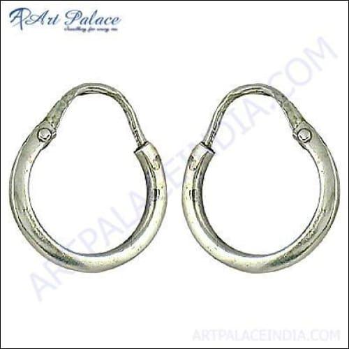 Fashion Accessories Plain Silver Hoop Earrings