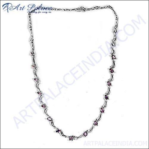 Fashion Amethyst Silver Necklace