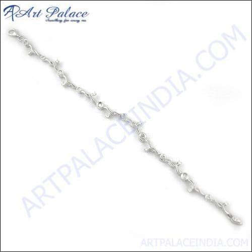 Fashion And Hot-Selling Cubic Zirconia Gemstone Sterling Silver Bracelet