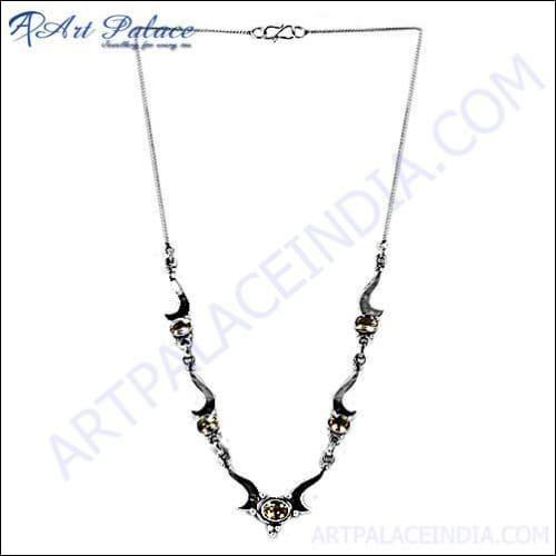 Fashion Citrine Silver Necklace