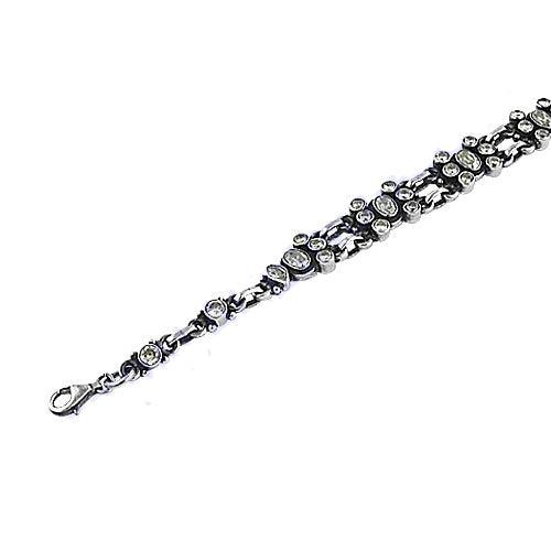 Fashion Cubic Zirconia Gemstone Silver Bracelet Shiny Cz Bracelet Trendy Cz Bracelet