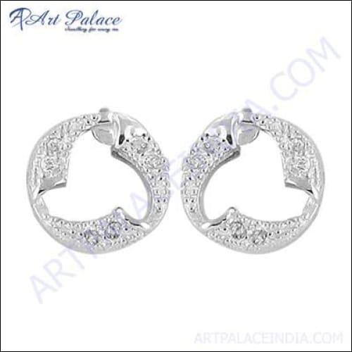 Fashion Cubic Zirconia Silver Earring