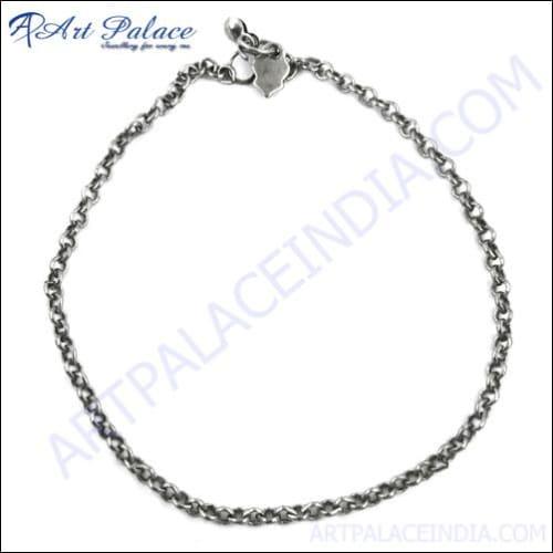 Fashion For Girl's Wear White Metal Ankelets Simple Silver Anklet Latest Silver Anklet