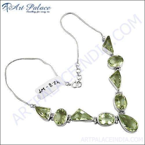 Fashion Multi Stones Green Amethyst Cut Shape Gemstone Silver Jewelry, 925 Sterling Silver