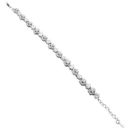 Fashionable Cubic Zirconia Gemstone Silver Bracelet Brilliant Cz Bracelet Adorable Cz Bracelet