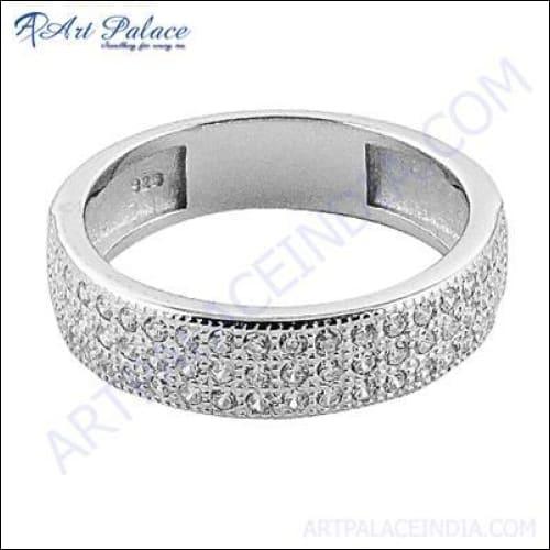 Fashionable CZ Gemstone 925 Silver Ring