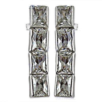 Fashionable CZ Gemstone Silver Earrings Fabulous Cz Earring Certified Cz Earring