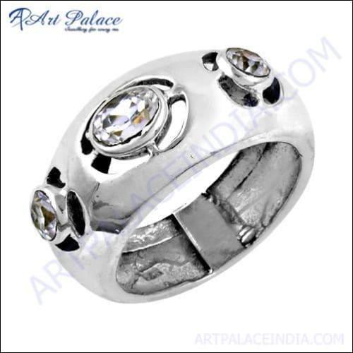 Fashionable CZ Gemstone Silver Ring Cz Rings Magnificent Cz Rings Adjustable Cz Rings