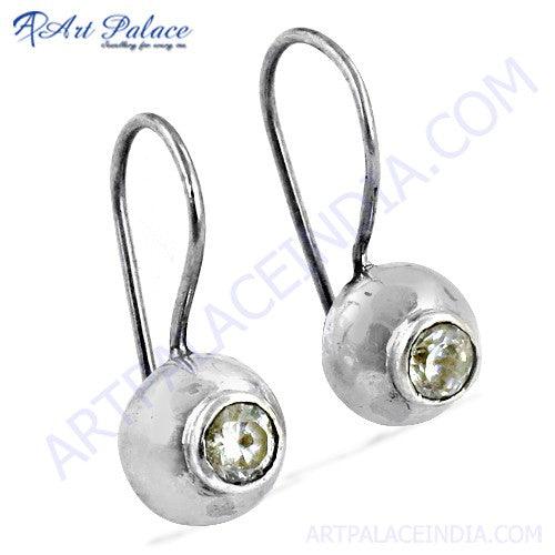 Fashionable Design Cubic Zircon Gemstone 925 Sterling Silver Earrings Simple Cz Earrings Hook Cz Earring