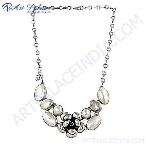 Fashionable Plain Silver Necklace