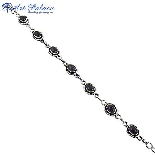 Fashionable Quality African Amethyst Gemstone 925 Silver Bracelets Jewelry Brilliant Bracelet Artisanal Bracelet