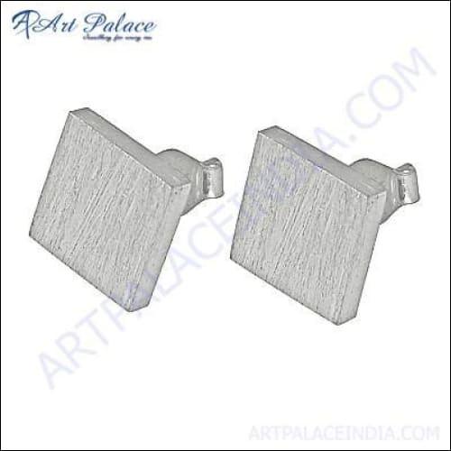 Fashionable Square 925 Silver Stud Earring
