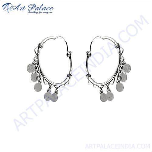 Fastival Wear 925 Silver Earring in Bali Style