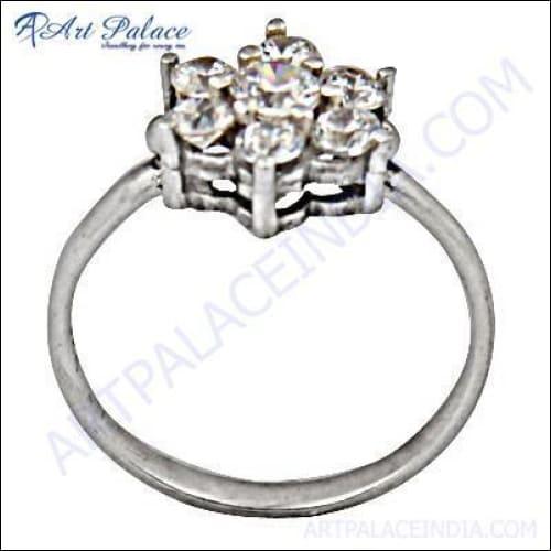 Feminine Unique Design CZ Silver Ring Magnificent Cz Rings Fashion Cz Rings