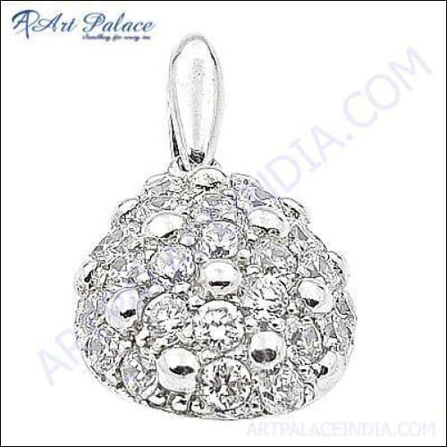 Flower Of Life Cubic Zirconia Silver Pendant