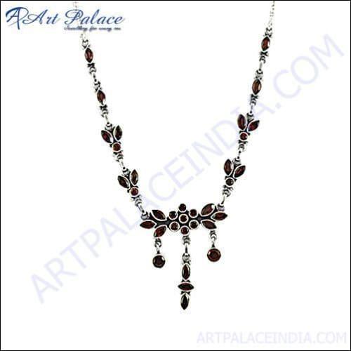 Garnet 925 Sterling Silver Necklace