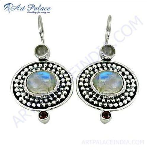 Gemstone Silver Earring