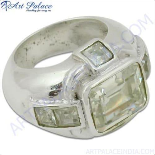 Gemstone Silver Ring Jewellery Cubic Zirconia Gemstone Ring ,Exporter