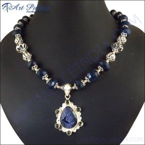 Gemstones Beads Necklace Jewelry Blue Gemstone Necklace Glamours Necklace