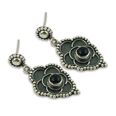 Glamours Black Onyx Gemstone Silver Earrings Fashion Earring Artisan Earring