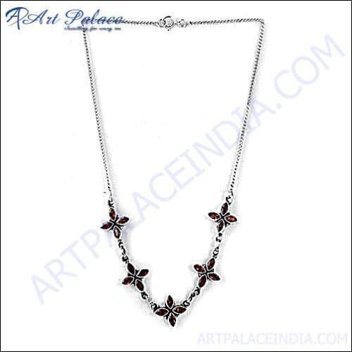 Glamours Necklace Disney Garnet Silver Necklace Handmade Necklace