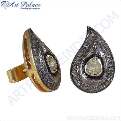 Gold Plated Diamond Earring Victorian Jewellery