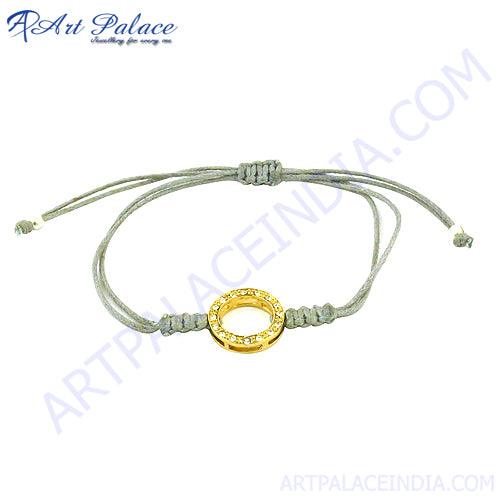 Gorgeous Cubic Zirconia Thread Bracelet, 925 Sterling Silver Jewelry Thread Bracelet