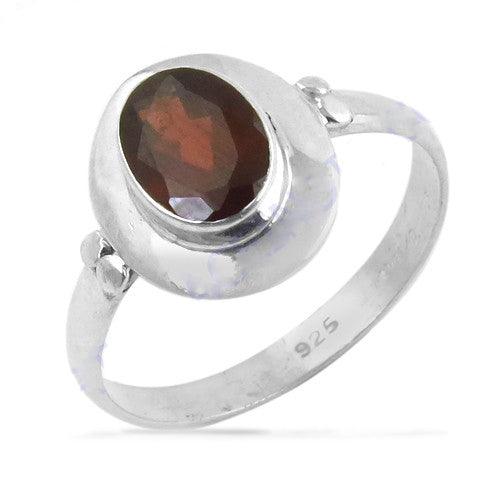 Gorgeous Garnet Gemstone 925 Silver Ring Oval Garnet Rings Latest Cutstone Rings