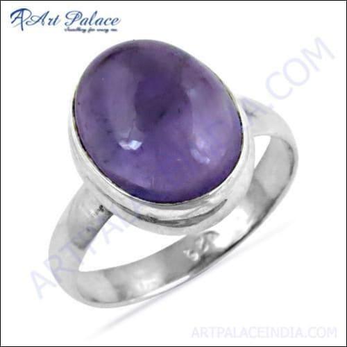 Graceful Amethyst Gemstone Silver Ring, 925 Sterling Silver Jewelry