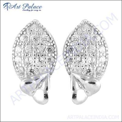 Graceful CUBIC ZIRCONIA Gemstone Silver Earring