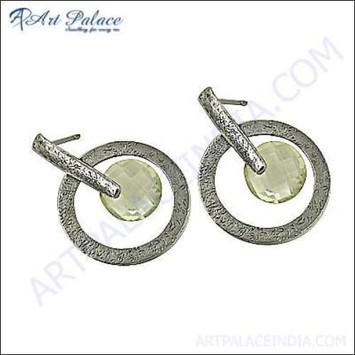 Gracious Fashion Crystal Gemstone Silver Earring