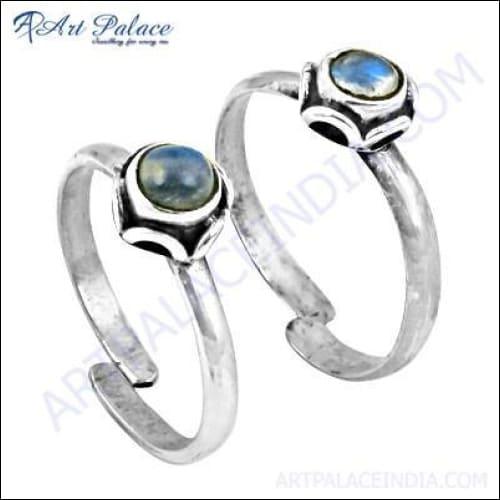 Gracious Fashion Labradorite Gemstone Silver Toe Rings, 925 Sterling Silver Jewelry