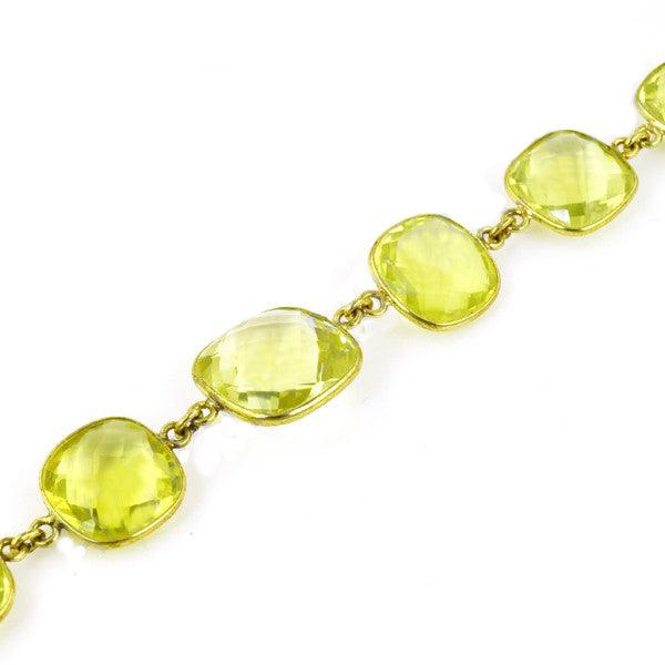 Gracious Fashion Lemon Quartz Gemstone Silver Bracelet, 925 Sterling Silver Jewellery