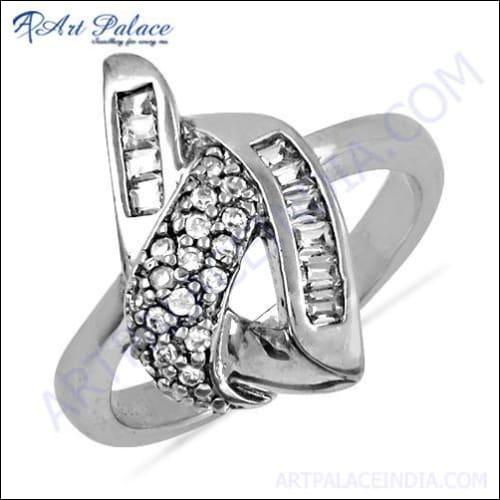 Gracious Fashionable Cubic Zirconia Gemstone 925 Silver Ring