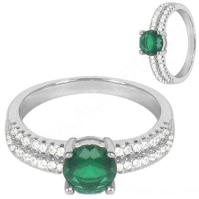 Green Onyx and White CZ Engagement Ring Newest Cz Rings Handmade Cz Rings