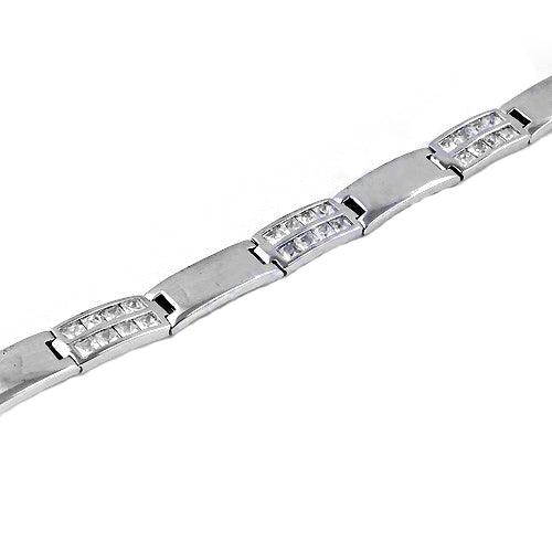 Handcrafted Cubic Zirconia Gemstone 925 Silver Bracelet Exquisite Cz Bracelet Trendy Cz Bracelet